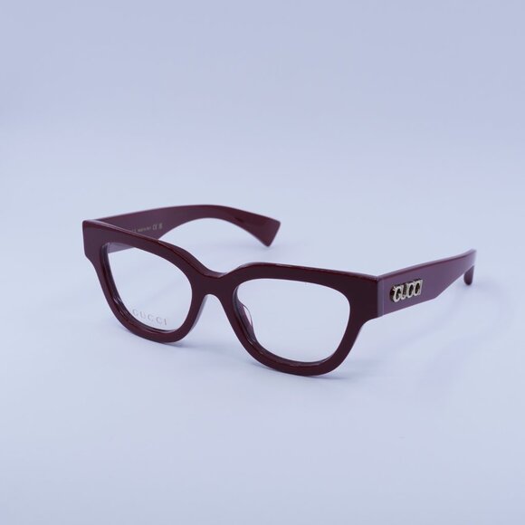 Gucci GG1837O 003 Eyeglasses Burgundy 51mm Cat Eye Frame - Picture 1 of 10